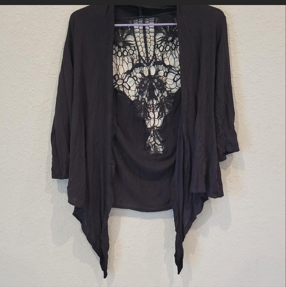 Vintage Womens Whimsigoth Unbranded Cardigan Size M Fairy Grunge Witchy